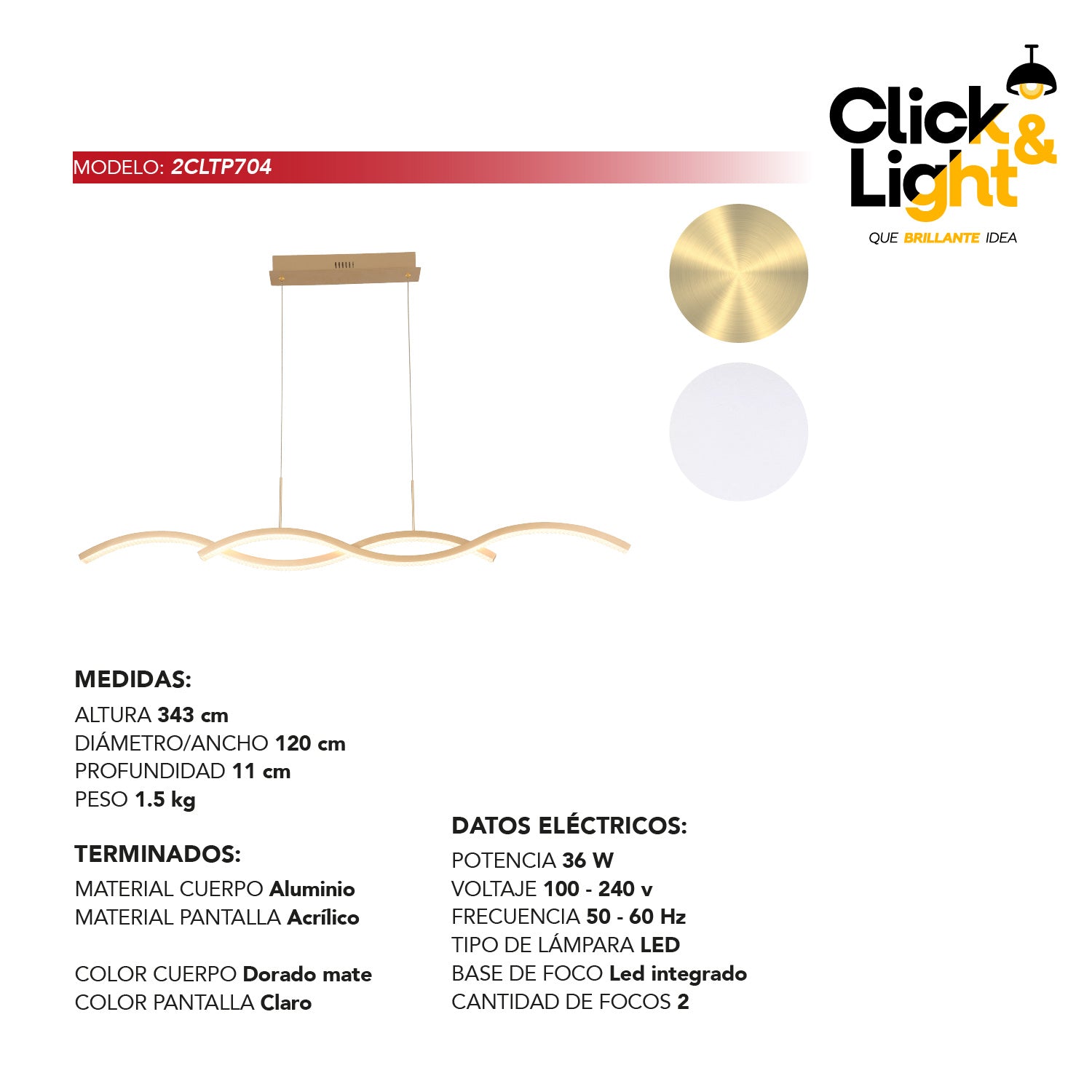 COLGANTE LED MINIMALISTA CLARK