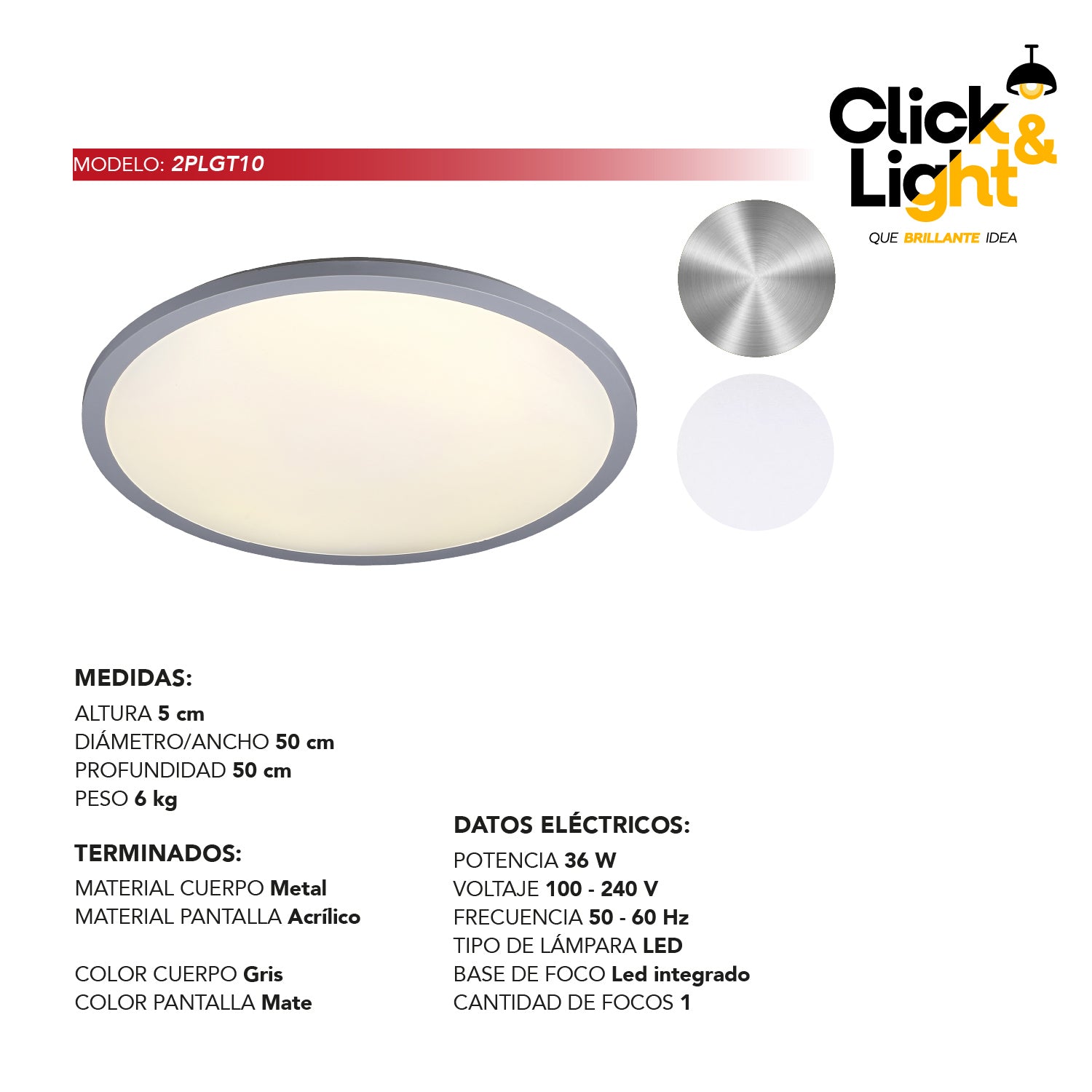 Plafón Cénit Estilo Minimalista