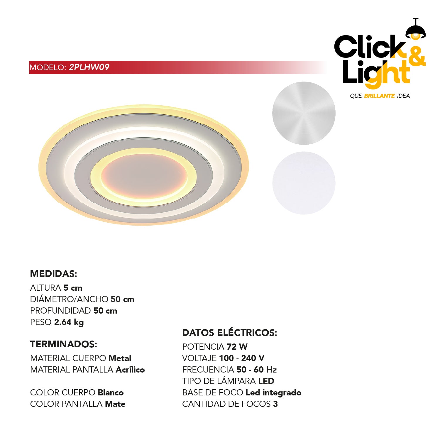 Plafón Vitta Estilo Minimalista