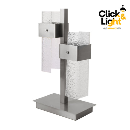 LAMPARA DE MESA VELA CROMO MODERNA