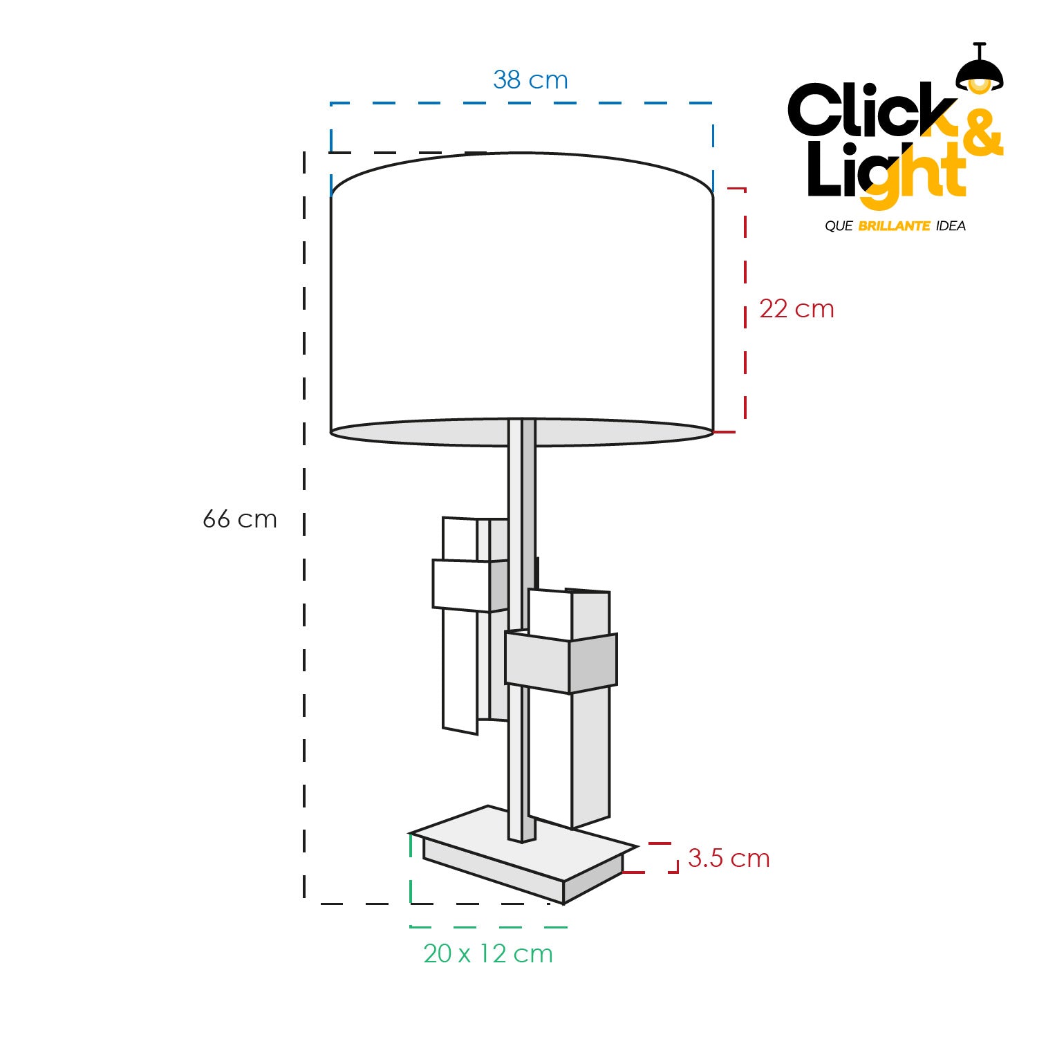 LAMPARA DE MESA VELA CROMO MODERNA