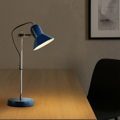 LÁMPARA DE MESA AZUL MARINO / CROMO