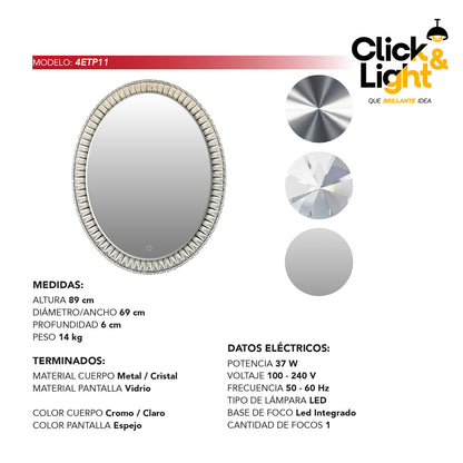 ESPEJO LED MODERNO RABI ELEGANTE