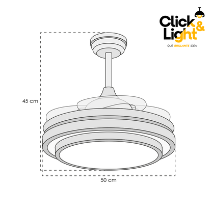 VENTILADOR CHILO NICKEL SATINADO CLASICO