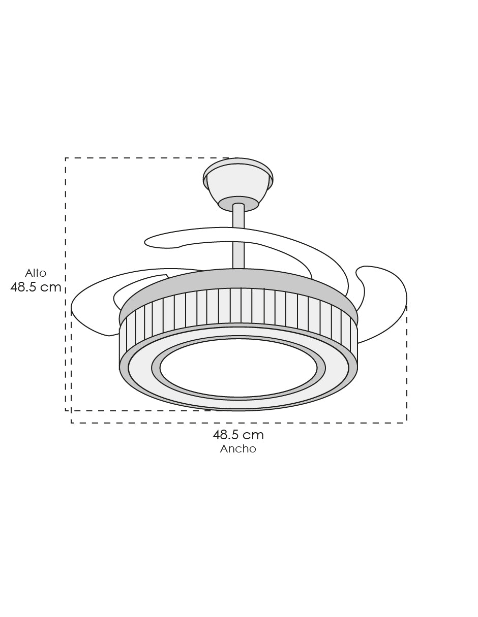 VENTILADOR ERIN NEGRO CRISTALES MODERNO