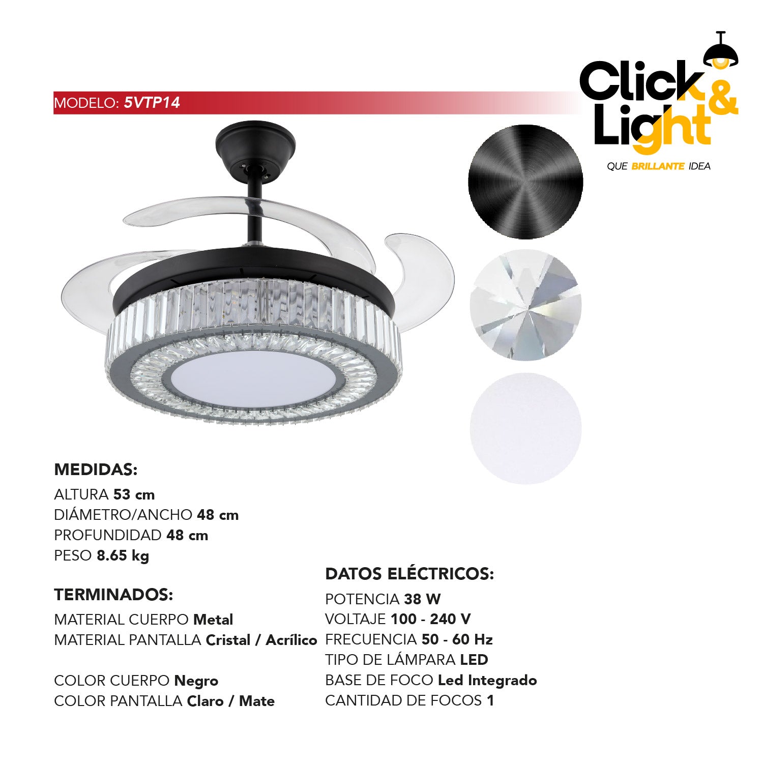 VENTILADOR DE TECHO LED MODERNO ERIN