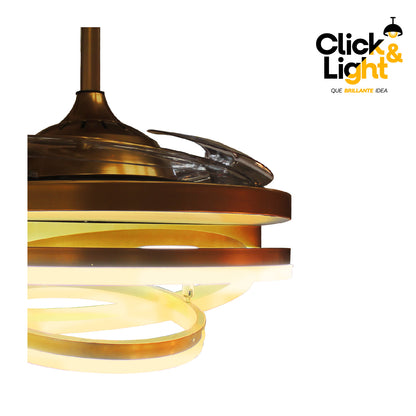 Ventilador Ronner · dorado mate, LED