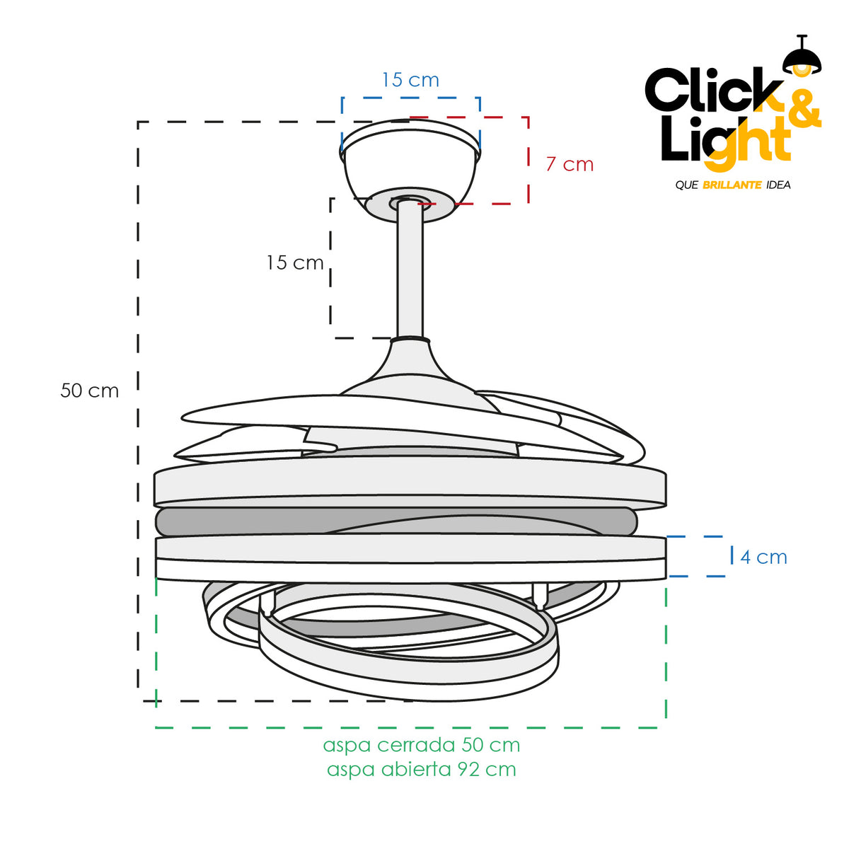 Ventilador Ronner · dorado mate, LED