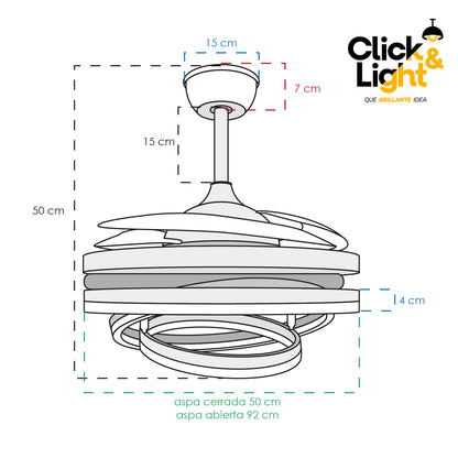 Ventilador Ronner · dorado mate, LED