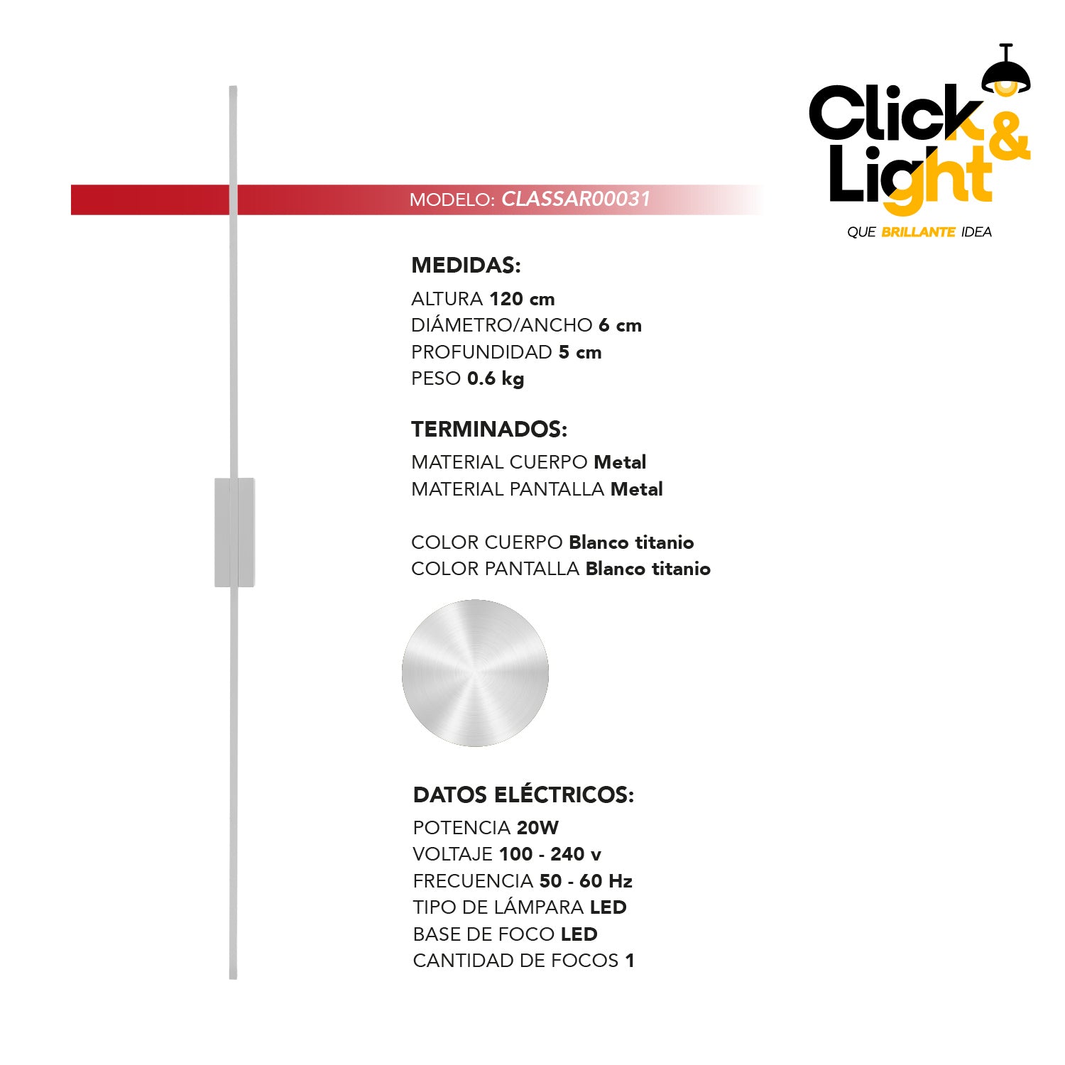 ARBOTANTE MODERNO DE LUZ LED