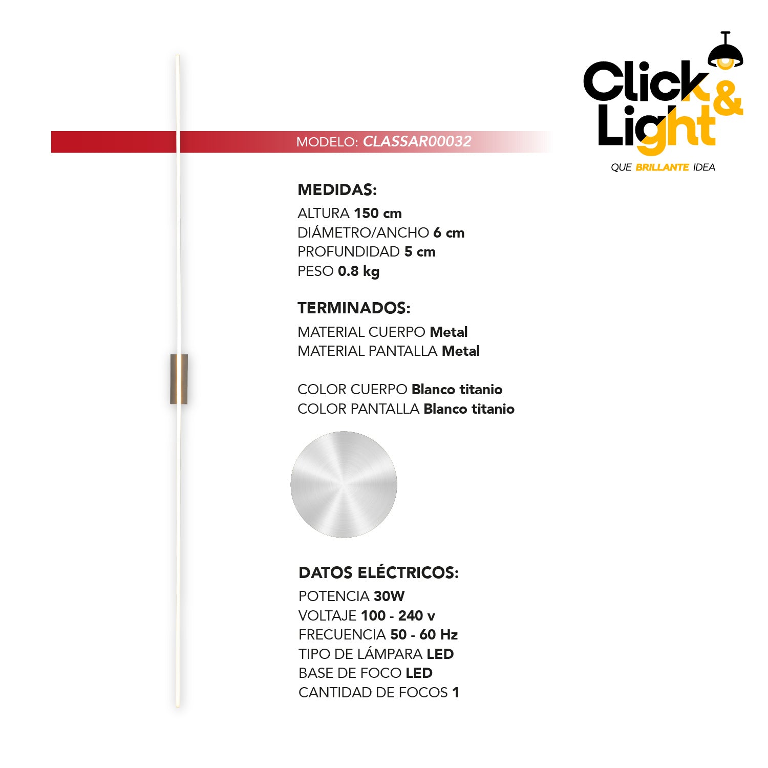 ARBOTANTE CLARISSA MINIMALISTA COLOR BLANCO TITANIO