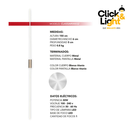 ARBOTANTE CLARISSA MINIMALISTA COLOR BLANCO TITANIO