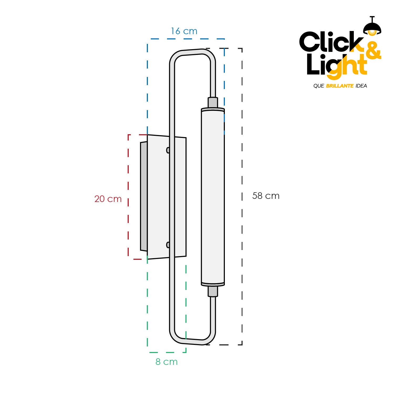 ARBOTANTE DE PARED LUZ LED COLOR NEGRO
