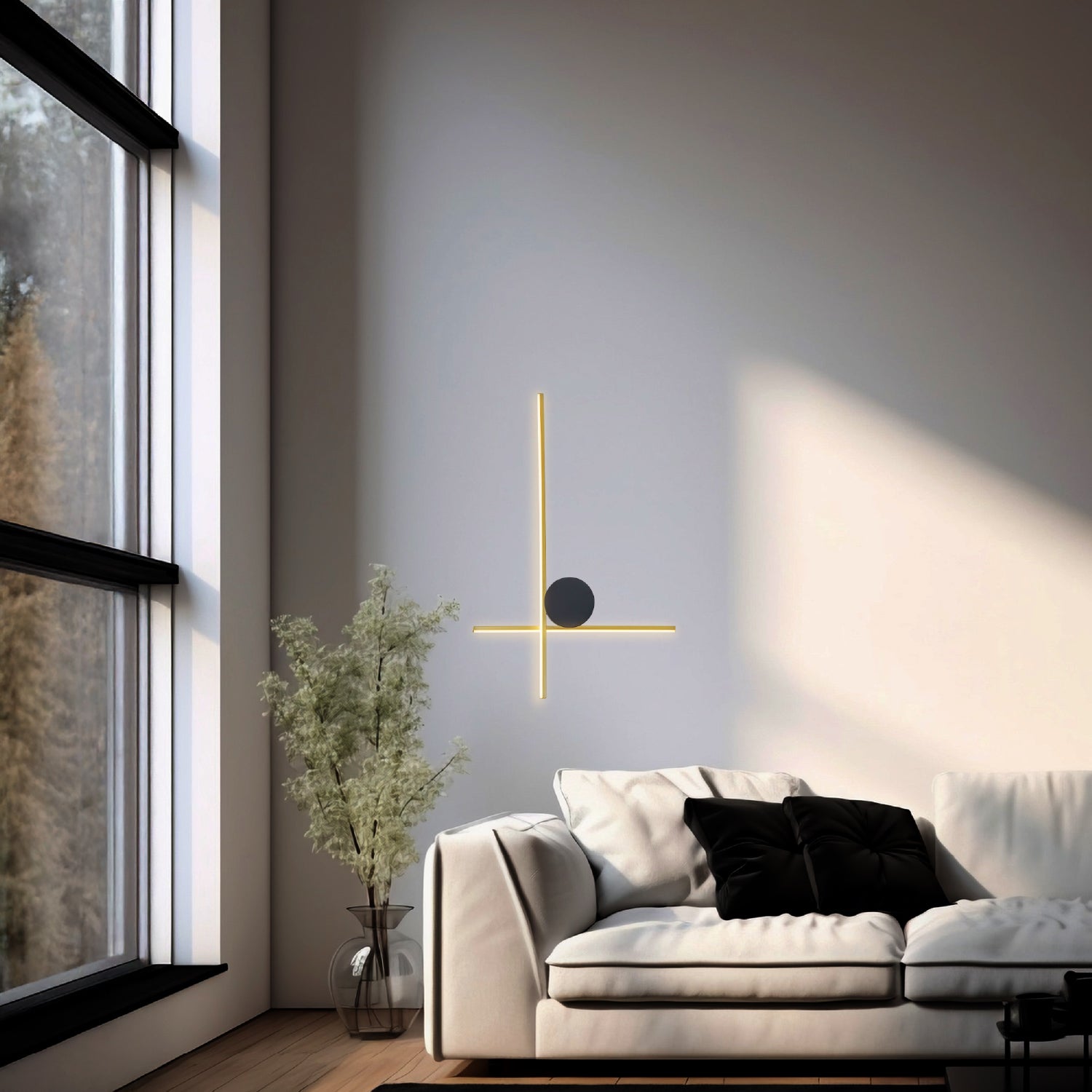 ARBOTANTE LED MODERNO COLOR NEGRO MATE