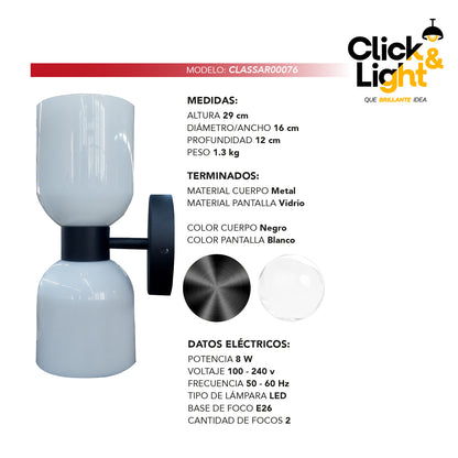 Arbotante Moderno Led Brotex Negro