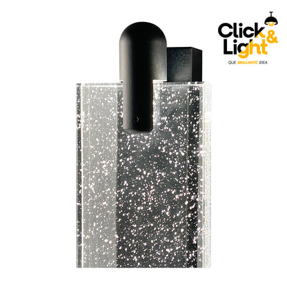 Arbotante LED de Metal Negro Pantalla de Vidrio Claro Estilo Moderno Asasel