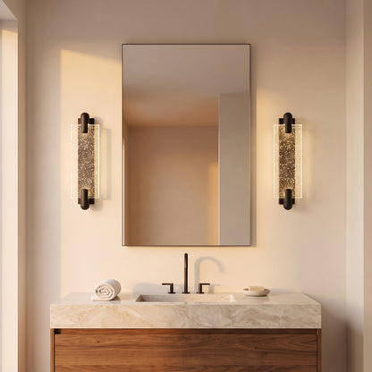 Arbotante LED de Metal Negro Pantalla de Vidrio Claro Estilo Moderno Asasel