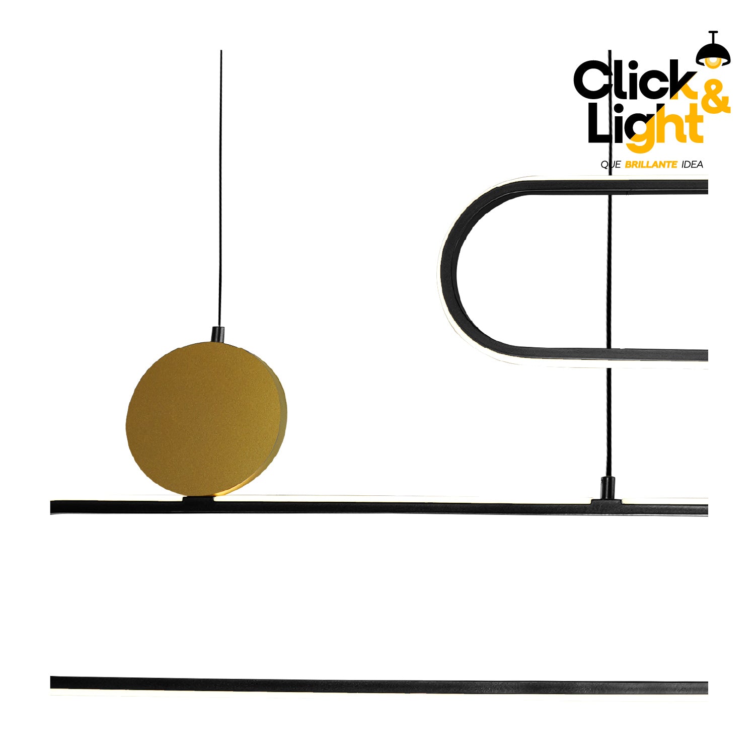 COLGANTE VERONICA MODERNO NEGRO Y DORADO