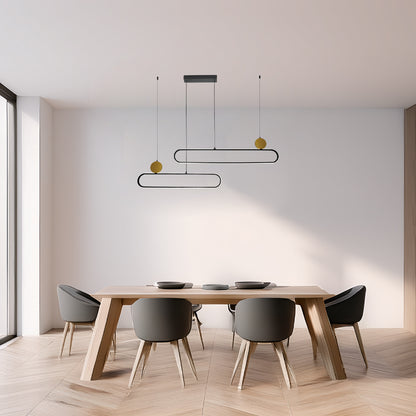 COLGANTE VERONICA MODERNO NEGRO Y DORADO