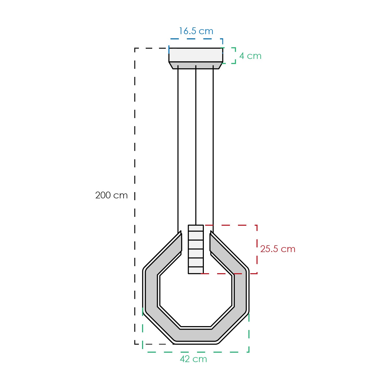 COLGANTE MODERNO RUBÍ DORADO CLARO