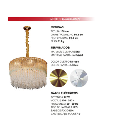 COLGANTE VICTORIA CLÁSICO DORADO/CLARO