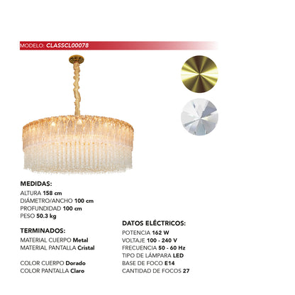 COLGANTE CAMILA CLÁSICO DORADO/ CLARO