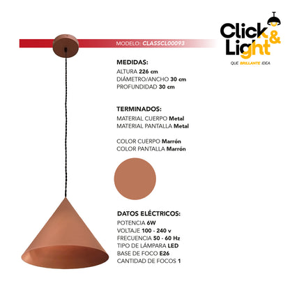 COLGANTE CARIN INDUSTRIAL COLOR MARRÓN