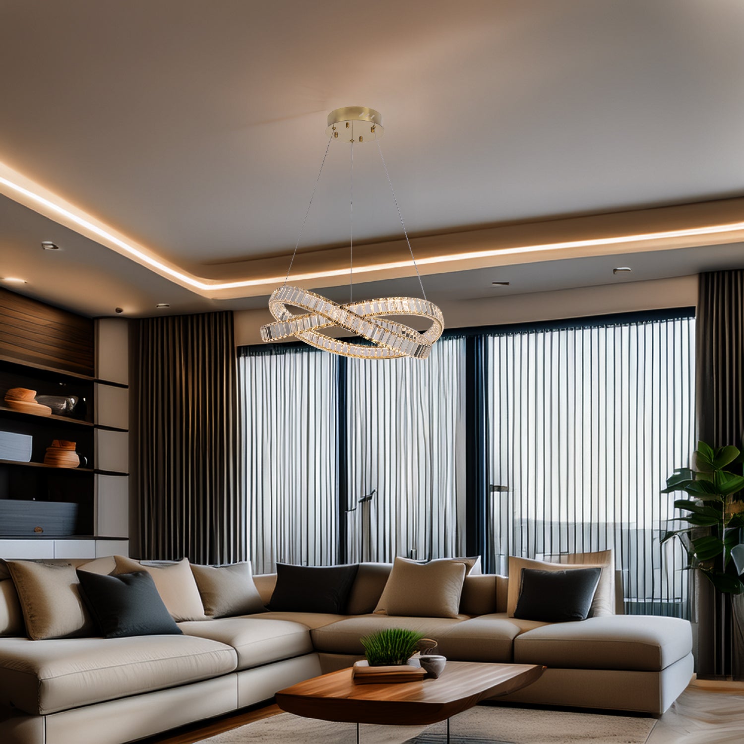 COLGANTE ISABELLA MODERNO DORADO CLARO