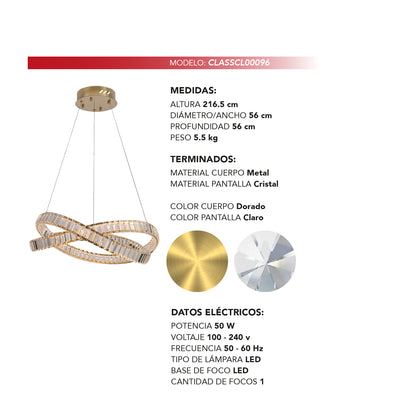 COLGANTE ISABELLA MODERNO DORADO CLARO