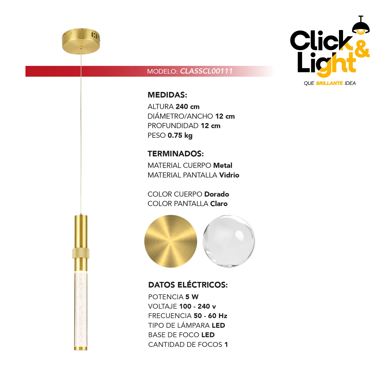 COLGANTE MODERNO MARIANA DORADO CLARO