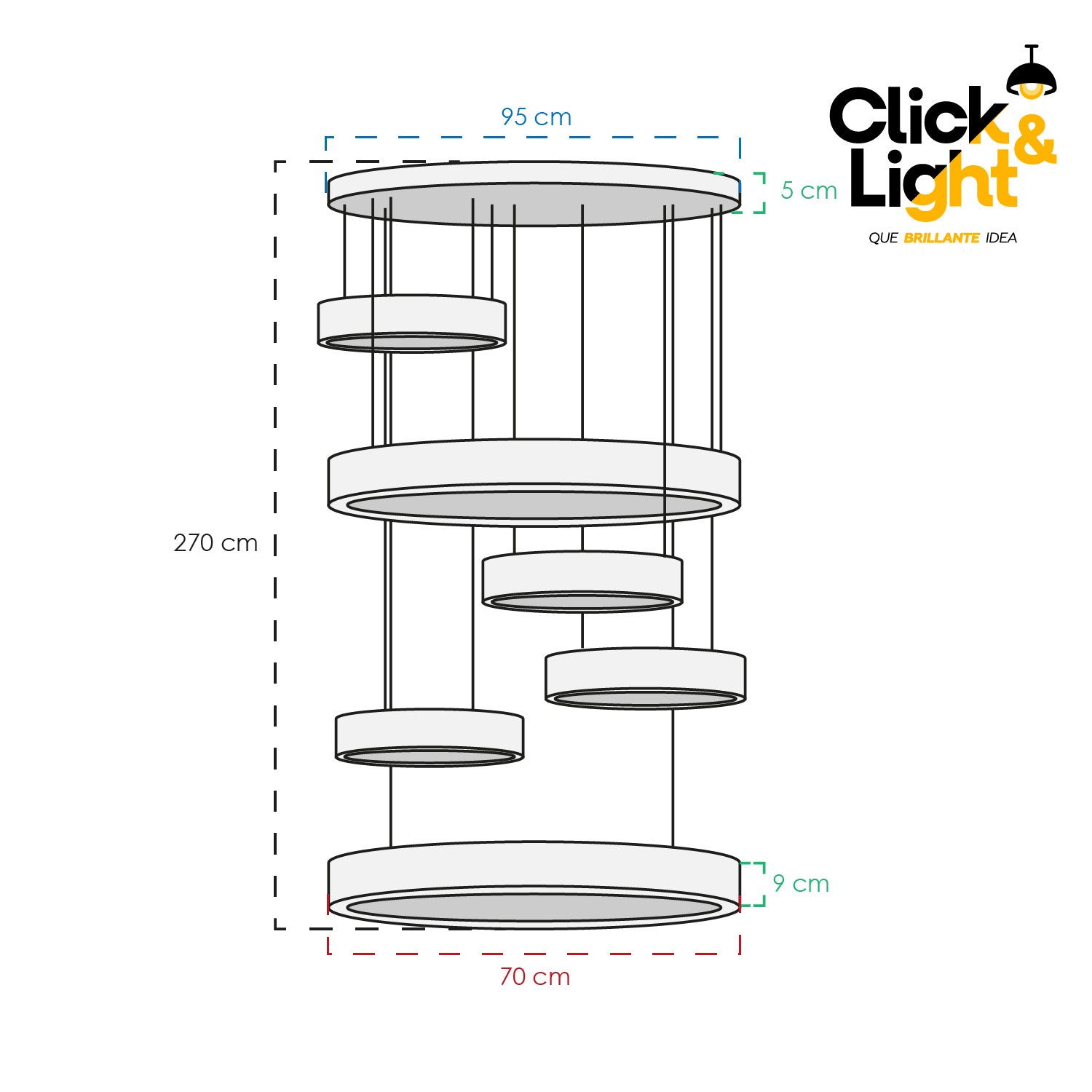 COLGANTE MODERNO MONICA DORADO CLARO