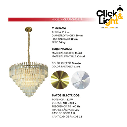 COLGANTE CLÁSICO ANGELA DORADO CLARO