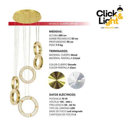 COLAGANTE MODERNO DAISY DORADO CLARO