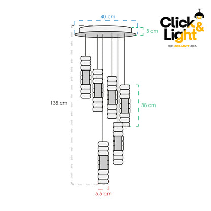 COLGANTE ISABELLA MODERNO  DORADO CLARO