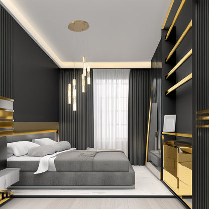 COLGANTE ISABELLA MODERNO  DORADO CLARO