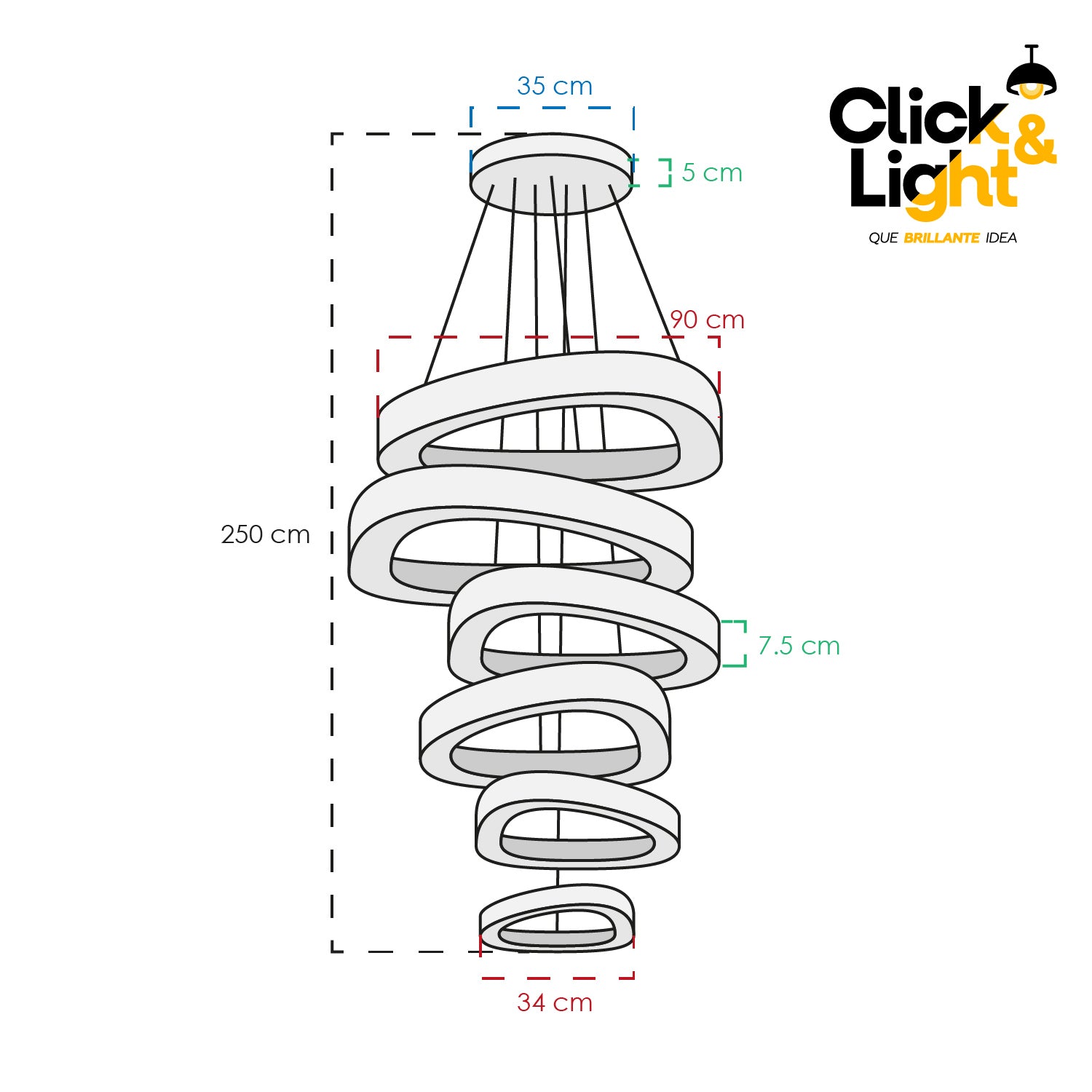 COLGANTE NATALIA MODERNO DORADO CLARO
