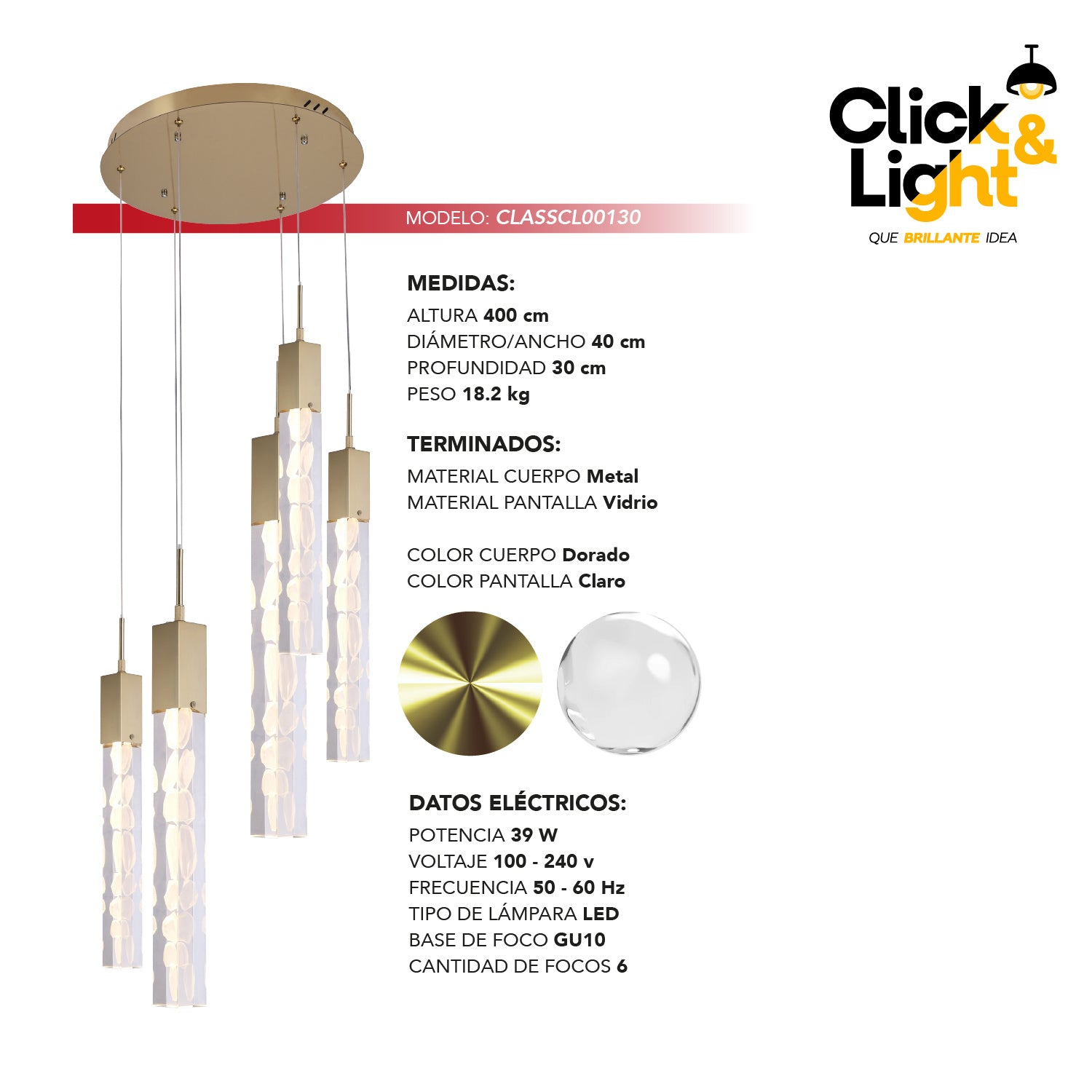 Colgante Kiera Estilo Moderno CLASSCL00130
