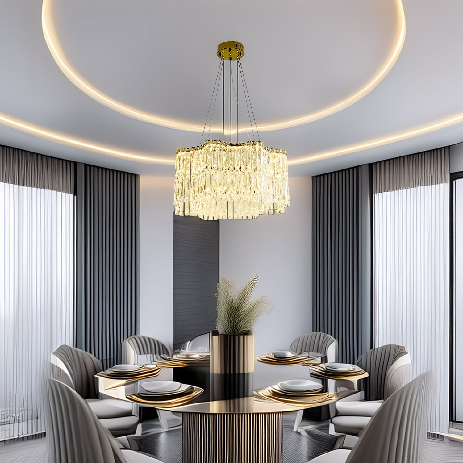 COLGANTE MAGNOLIA MODERNO DORADO CLARO