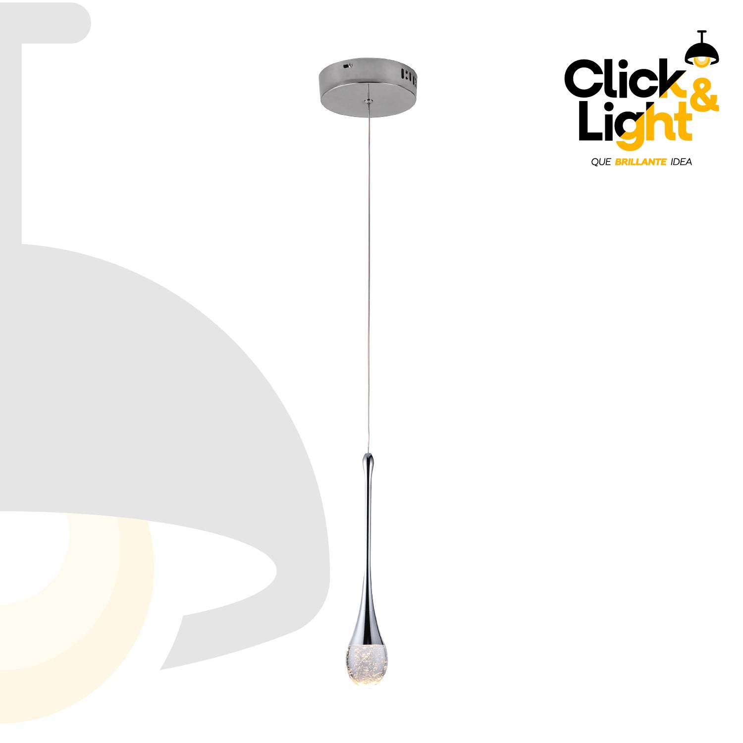 LÁMPARA DE TECHO DISA MODERNA COLOR CROMO CLARO