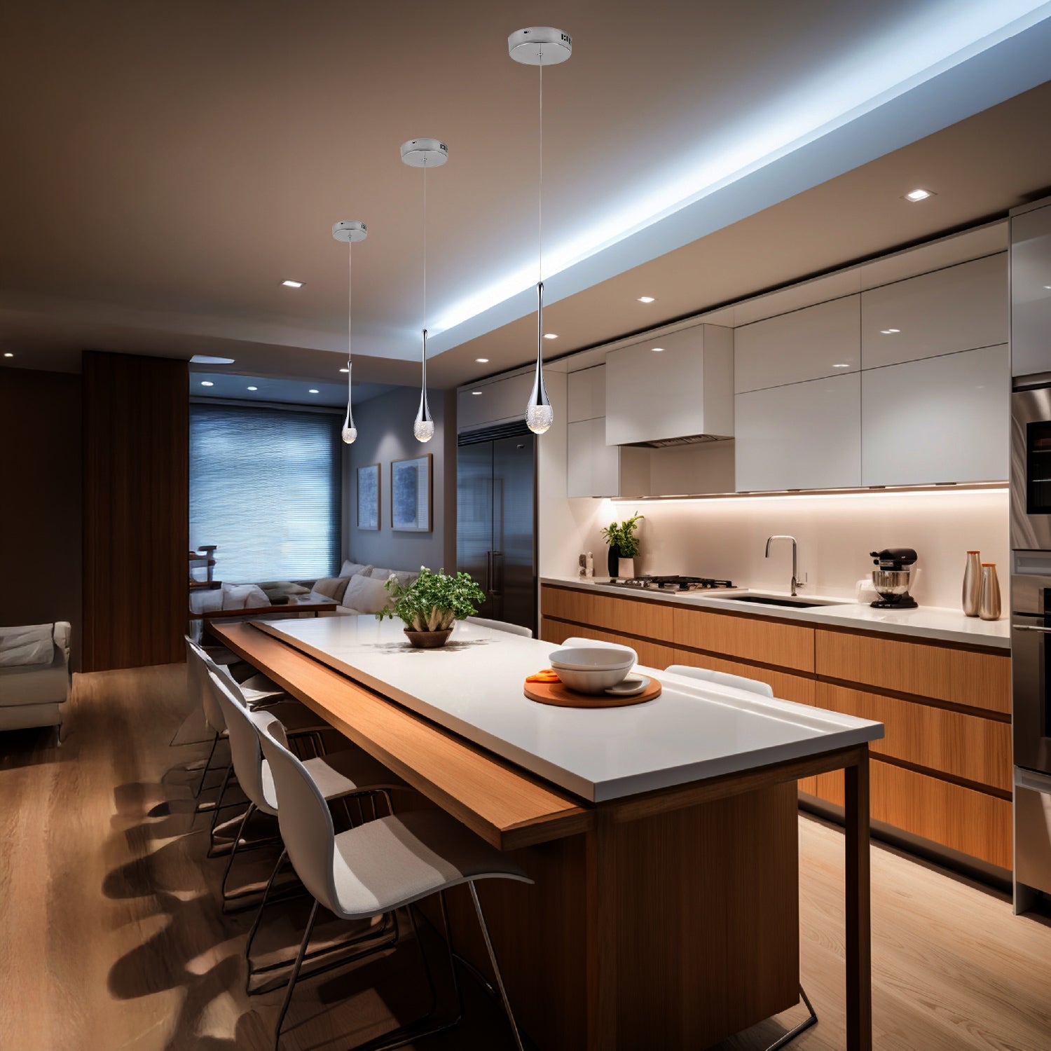 LÁMPARA DE TECHO DISA MODERNA COLOR CROMO CLARO