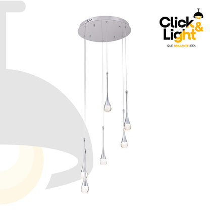 COLGANTE DENISSE MODERNA COLOR CROMO