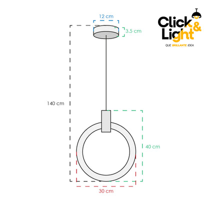 COLGANTE LUCIA MODERNO COLOR DORADO MATE