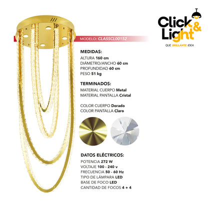 COLGANTE MODERNO GIANNA COLOR DORADO CLARO