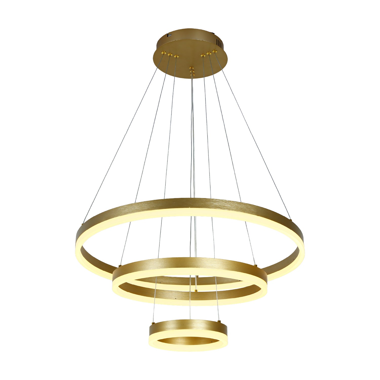 Colgante Index LED 3 Aros Dorado