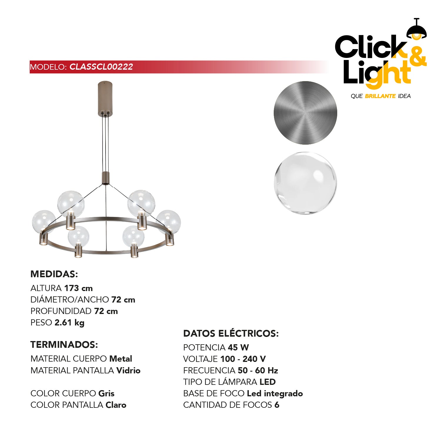Colgante Orelia Estilo Contemporáneo