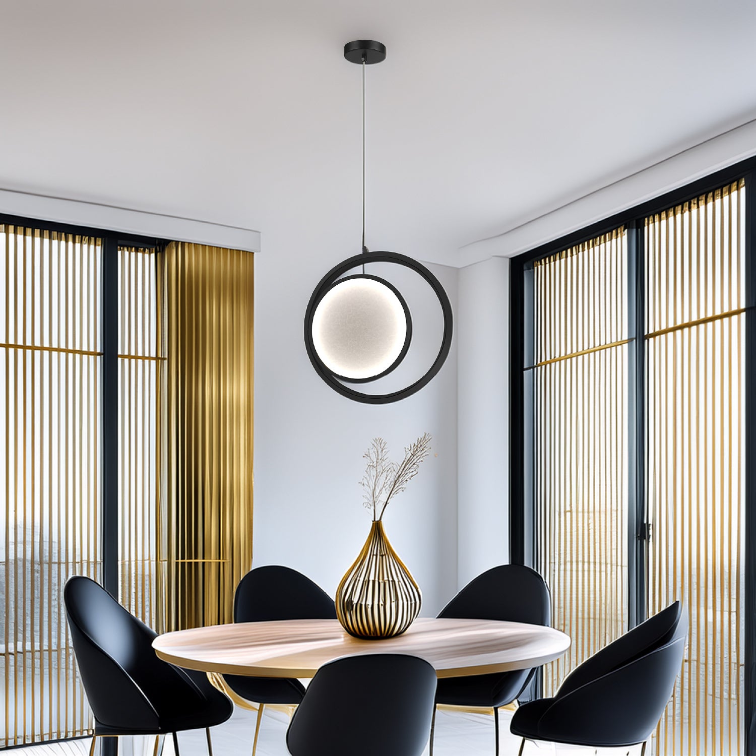 Lámpara Colgante Negro Pantalla Acrílico Estilo Moderno Higgy