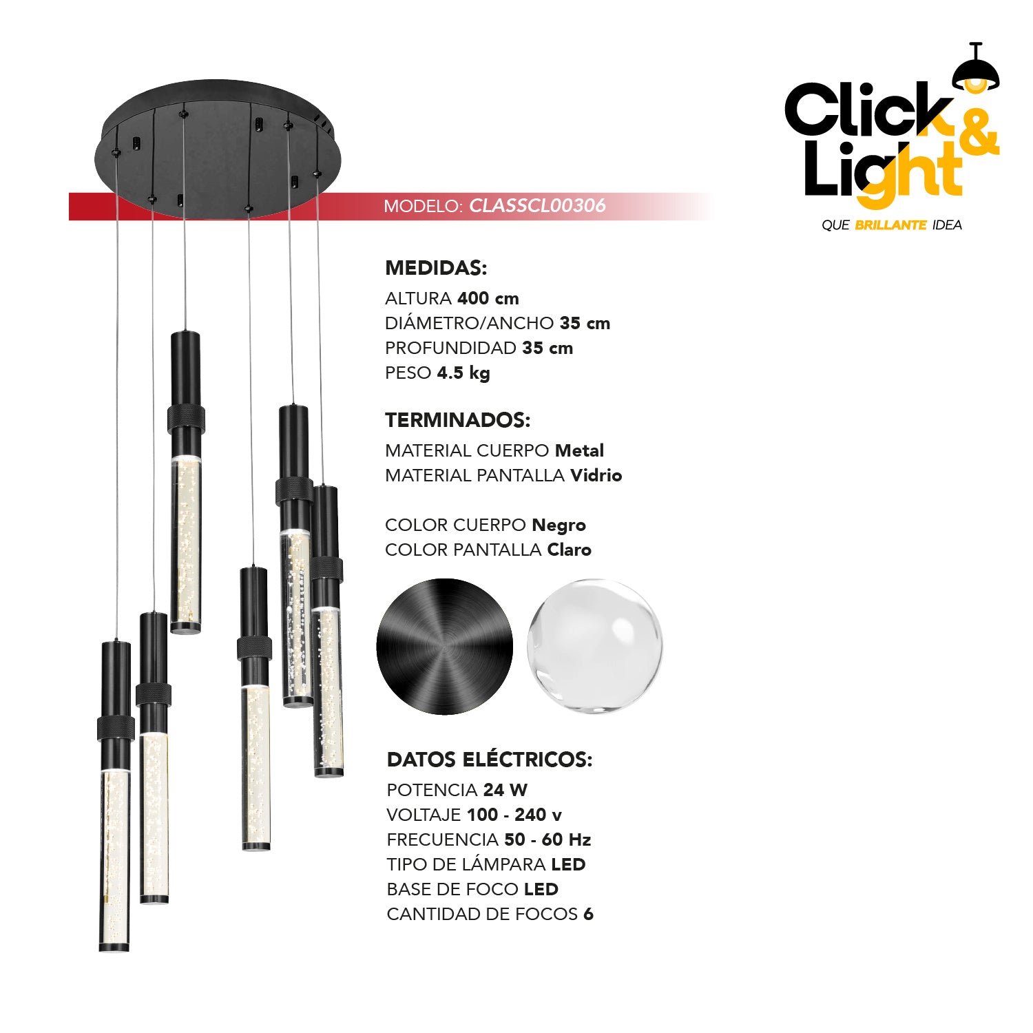 Lámpara Colgante Lumina Black