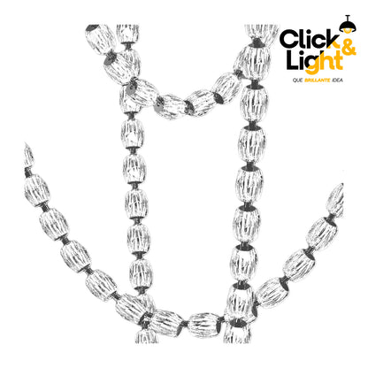 Colgante LED Vorak · 3 cadenas de cristal, negro