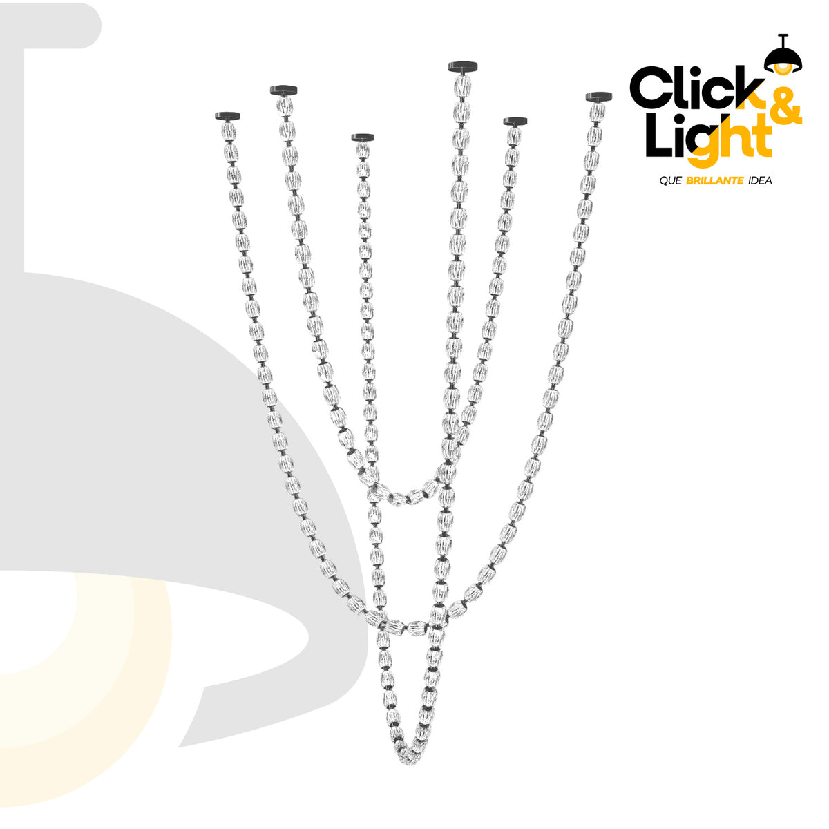Colgante LED Vorak · 3 cadenas de cristal, negro