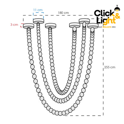Colgante LED Vorak · 3 cadenas de cristal, negro